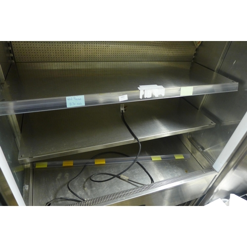 2353 - Foster approx 8ft tall stainless steel double commercial display fridge - W