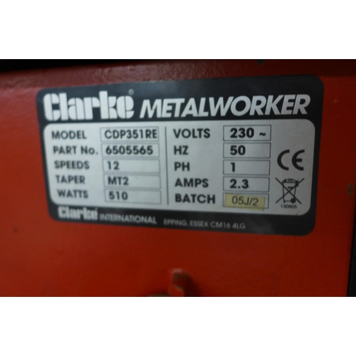 2404 - Clarke Metalworker CDP35IRE 5ft pillar drill, 240v, 12 speed, 510w - W