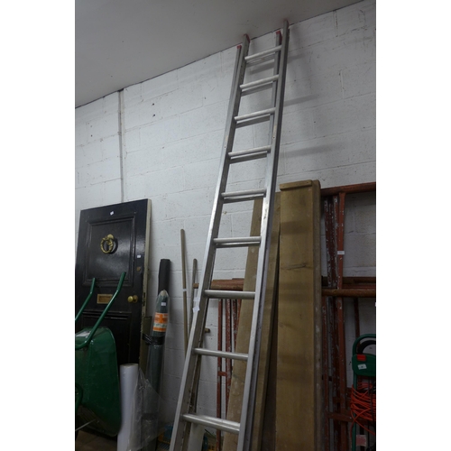 2419 - Youngman double 11 rung aluminium ladder