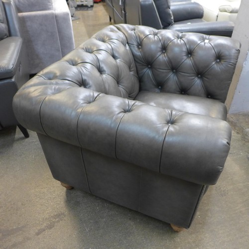 1413 - New Allington Chair Grey Leather Armchair, original RRP £833.33 + VAT (4150-13) * This lot is subjec... 