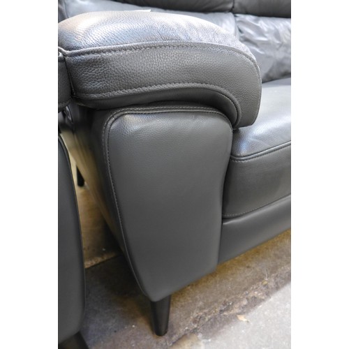 1414 - Grace Grey Leather 2 Seatpower Recliner           , Original RRP £891.66 + vat (4151-)  * This lot i... 