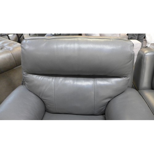 1415 - Grace Grey Leather 1 Seatpower Recliner           , Original RRP £574.99 + vat (4151-)  * This lot i... 