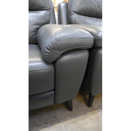 1415 - Grace Grey Leather 1 Seatpower Recliner           , Original RRP £574.99 + vat (4151-)  * This lot i... 