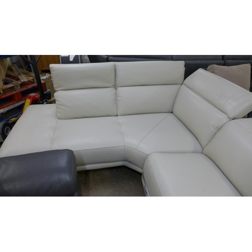 1416 - Cream Leather Two Piece Sectional Corner Sofa, original RRP 2083.33 + VAT (4150-12) * This lot is su... 