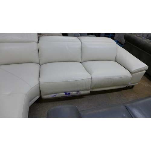 1416 - Cream Leather Two Piece Sectional Corner Sofa, original RRP 2083.33 + VAT (4150-12) * This lot is su... 