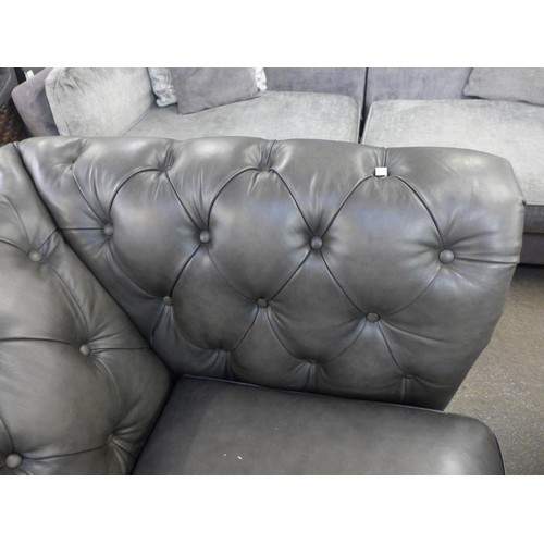 1421 - New Allington 3 Str Grey Leather Sofa: 5858Ls     , Original RRP £1666.66 + vat (4151-)  * This lot ... 