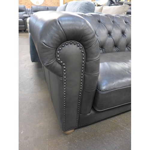 1421 - New Allington 3 Str Grey Leather Sofa: 5858Ls     , Original RRP £1666.66 + vat (4151-)  * This lot ... 