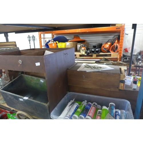 2149 - A 4 foot long wooden tool compartment for any van, 2 long drawers plus one smaller compartment.