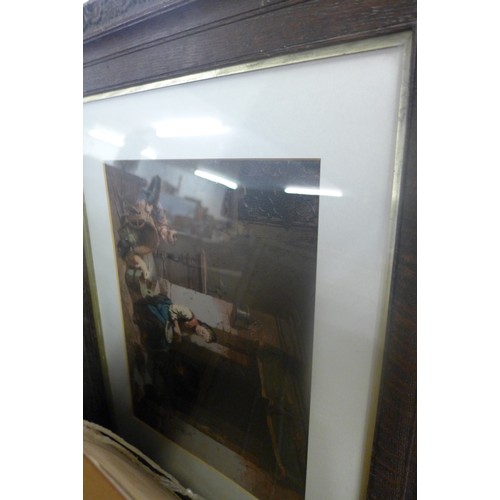 2169 - 9 framed pieces of wall art, some vintage, some original art drawings. Approx sizes from 30x20 to 60... 