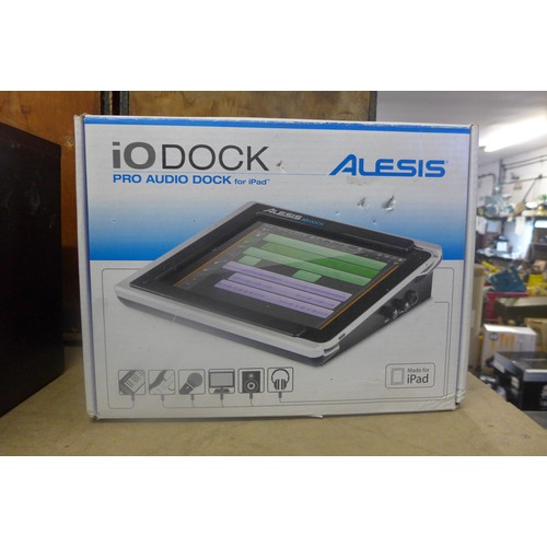 2287 - Alesis IO dock for iPod/iPad stand with charger, Akai retro portable DAB/FM radio in box