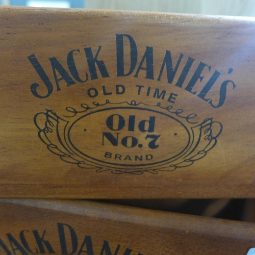 1354 - A set of two wooden rectangular Jack Daniels storage boxes, H 28cms x W 22cms (BX049JD14)   #