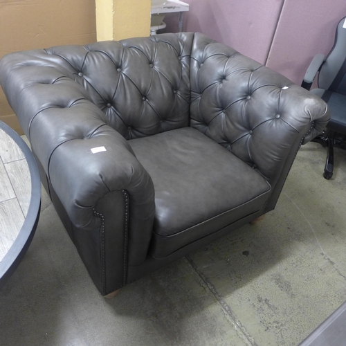 1495 - New Allington Chair Grey Leather Armchair: 5858Ls - damaged , Original RRP £833.33 + vat (4151-)  * ... 