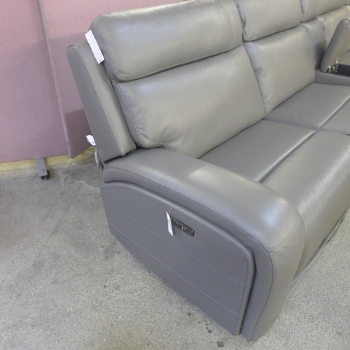 1515 - A Paisley leather power reclining four seater movie sofa with console, (4146-18)  * This lot is subj... 