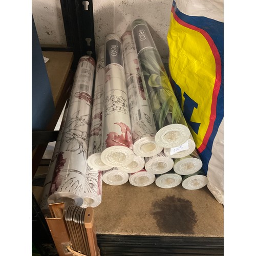 2205 - 10 sealed rolls of Graham & Brown fresco red-grey floral sketch wallpaper sold with 4 rolls of Graha... 