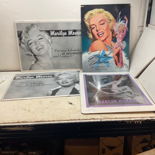 2234b - 4 Marilyn Monroe metal plaques