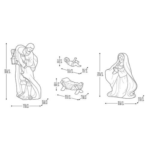 3251 - 4Pc Outdoor Nativity Setcms, Original RRP £291.66 + vat(260-51)   * This lot is subject to vat