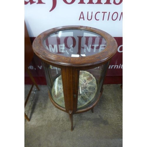 165 - An Edward VII inlaid mahogany cylindrical bijouterie table