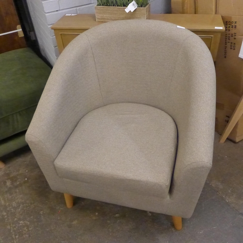 1340 - A Malmo tweed beige fabric tub chair - This lot is subject to VAT*