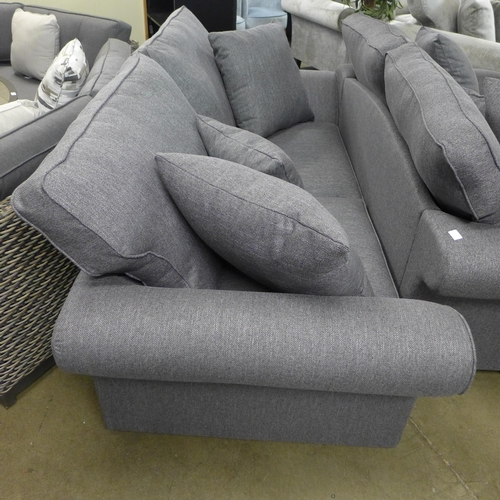 1346 - A pair of Mosta chrono grey upholstered sofas (3 + 2) - This lot is subject to VAT*