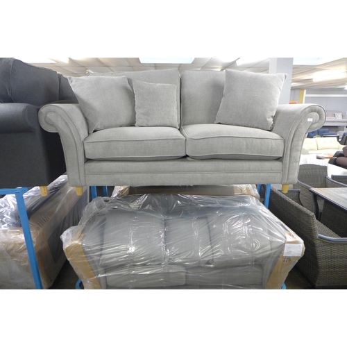 1357 - A pair of Mosta monolith grey upholstered sofas (3 + 2) - This lot is subject to VAT*