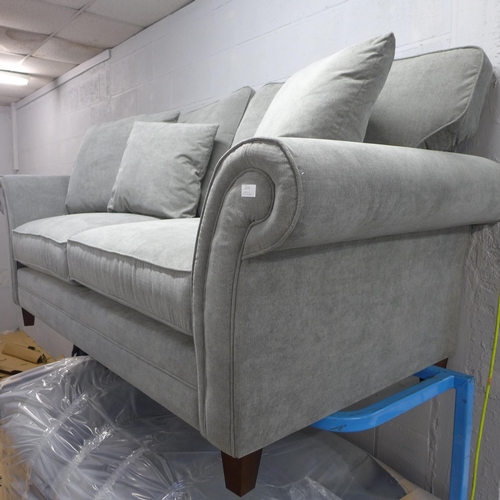 1391 - A pair of Mosta Gracelands pewter upholstered sofas (3 + 2) - This lot is subject to VAT*