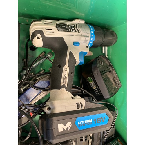 2022 - 2 Power drills, chargers and batteries