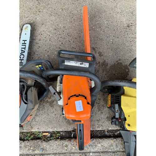 2042 - Stihl MS210 petrol chainsaw with Hitachi petrol chainsaw & Mac 335 petrol chainsaw