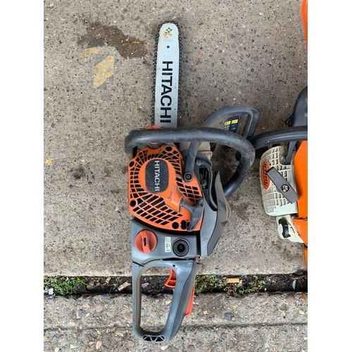 2042 - Stihl MS210 petrol chainsaw with Hitachi petrol chainsaw & Mac 335 petrol chainsaw