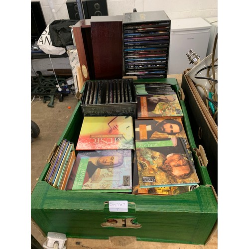 2075 - Set of approx. 75 classical music composers CD sets in original cases with shelves plus qty. of fram... 