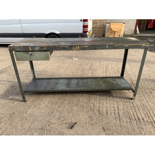 2099 - Approx 6ft x 2ft steel workshop bench. This lot is subject to VAT*