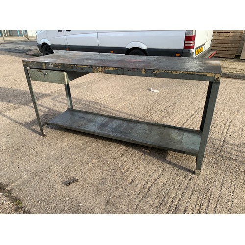 2099 - Approx 6ft x 2ft steel workshop bench. This lot is subject to VAT*