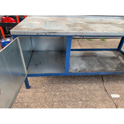 2103 - A steel workshop bench, 6ft x 2ft approx. This lot is subject to VAT*