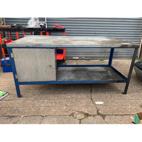 2103 - A steel workshop bench, 6ft x 2ft approx. This lot is subject to VAT*