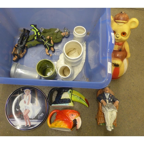 1103 - A Royal Doulton figure, Taking Things Easy, a/f, a Sylvac bamboo vase, etc. **PLEASE NOTE THIS LOT I... 