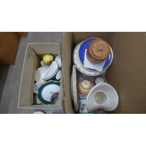 1107 - Two boxes of assorted china **PLEASE NOTE THIS LOT IS NOT ELIGIBLE FOR POSTING AND PACKING**