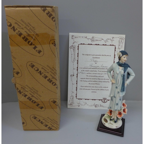604 - A Guiseppe Armani Florence Capodimonte figurine, 'Poppy', boxed with certificate