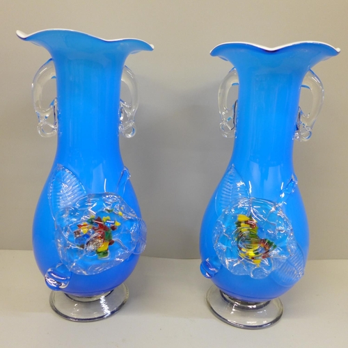 610 - A pair of Plum Blossom Chinese vases