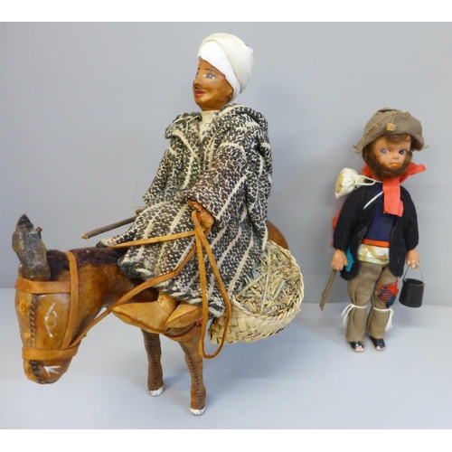 633 - Two 1950's/1960's handmade dolls, from Morocco