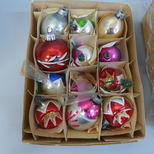 655 - A collection of 1950's and 1960's Christmas tree bauble decorations, twenty-five in total