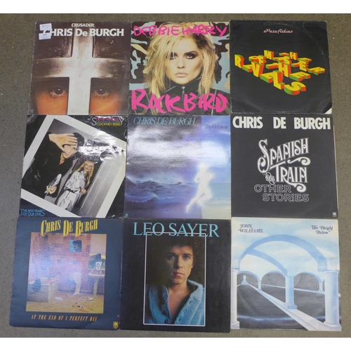 670 - Ten LP records including Chris De Burgh, Peter Atkin, Debbie Harry