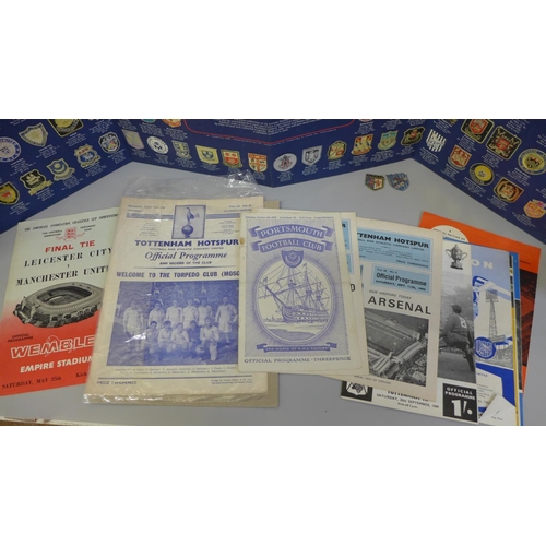 678 - Football programmes; Leicester v Manchester United FA Cup Final 1963, 1950's and 1960's Tottenham Ho... 