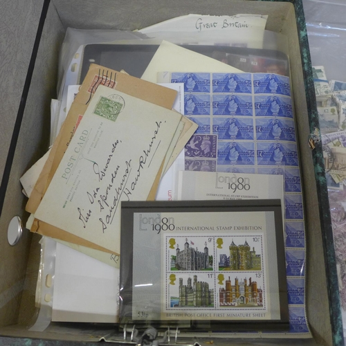689 - Stamps: a file box of GB stamps, covers, etc.