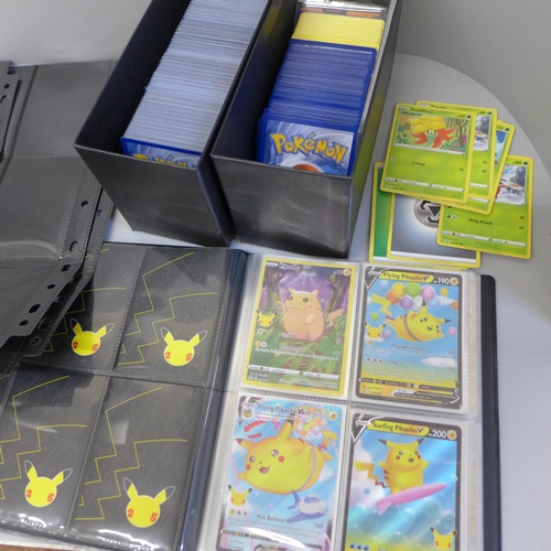 694 - A collection of Pokemon cards, majority 'Shining Fates' set and 'Celebrations' set including Team Ro... 