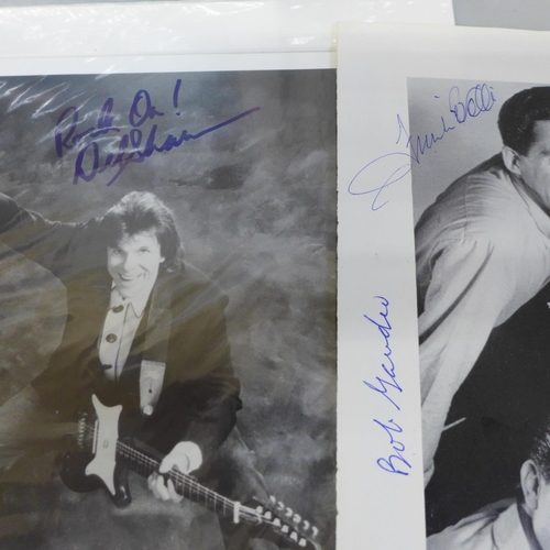 704 - Pop music collection of autographs including Bo Diddly, Four Seasons, Del Shannon, Brenda Lee, Cilla... 