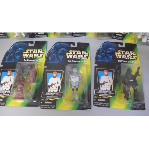 749 - Seven Star Wars figures, all on Skywalker backing cards