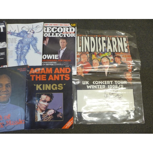751 - Music memorabilia: a signed Lindisfarne concert tour poster, signed Emile Ford album cover and LP, A... 