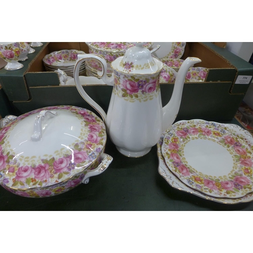 774 - A collection of Royal Albert Serena tableware, plus five Lady Ascot cups, one a/f