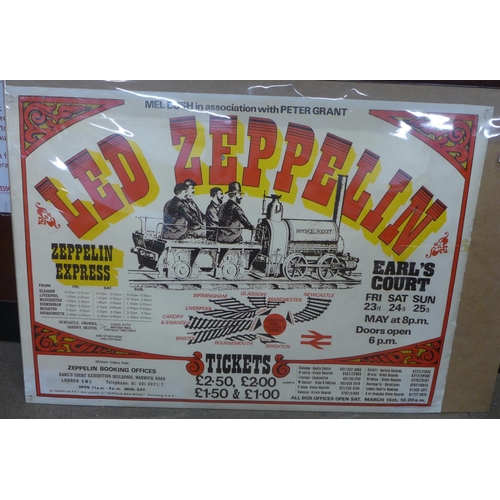 776 - A Led Zeppelin Earls Court poster, 1970's (a few tape stains)
