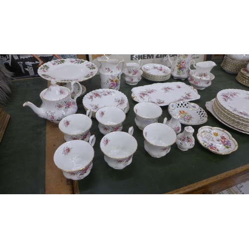 785B - A Royal Albert Lavender Rose six setting tea set, Royal Crown Derby Posies and other china