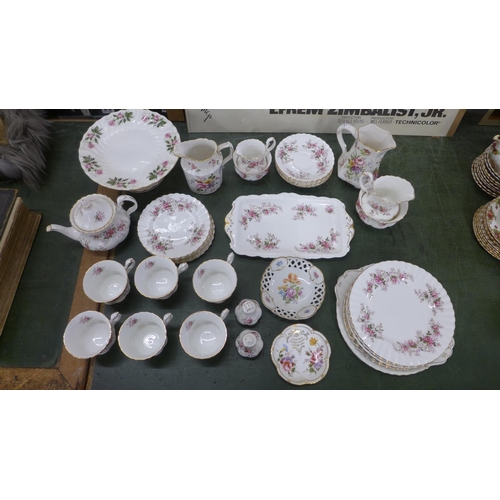 785B - A Royal Albert Lavender Rose six setting tea set, Royal Crown Derby Posies and other china